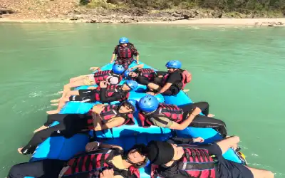 Group enjoying river activities during 25 KM Marine Drive rafting