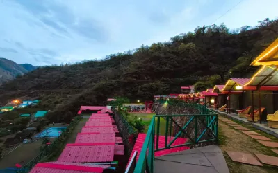 Luxury camping in Rishikesh with mountain and beautiful valley views